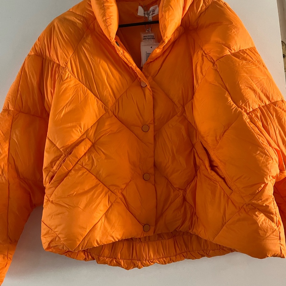 Women's Designer Orange Puffer Jacket